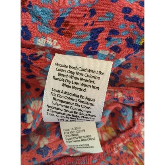 Sofía Vergara Pink Floral Dress Ruffle Hem Midi Size Small Summer Sleeveless NEW - Picture 9 of 10